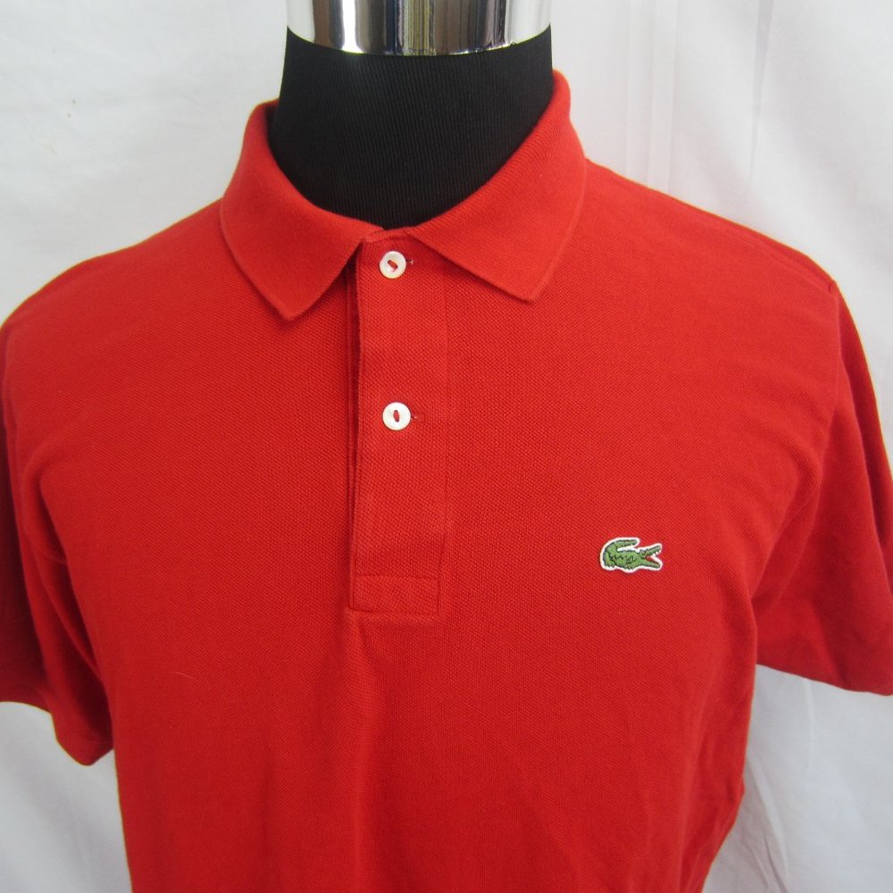 Lacoste  Red Short Sleeve Polo Golf Shirt Men Sz 7